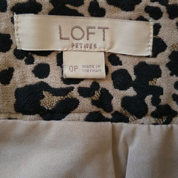 Loft Mini Skirt 0P Pointe Knit A Line Animal Print Pocket Cheetah Stretch Petite - Picture 13 of 16